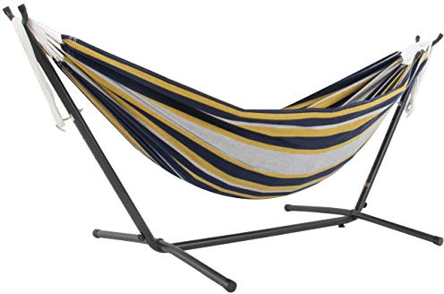 Vivere Doppel Baumwolle Hängematte mit Hängemattengestell 250 cm, Serenity