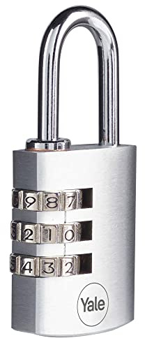 Yale Lucchetto in ottone cromato a combinazione Y151B/30/125/1 corpo 30mm, arco in acciaio, combinazione a 3 cifre