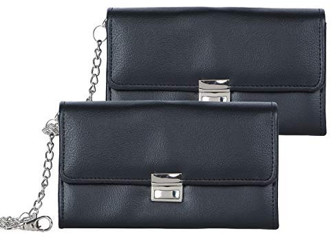 AKTION Sparset 2x Kellnerportemonnaie – robuste Kellnerbörse mit Holster, Kette & Geldtester – Kellnertasche für Gastronomie & Taxi, Farbe: Schwarz