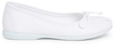 Pisamonas Bailarinas Niña Manoletina Tela Lacito Talla 23 Color Blanco