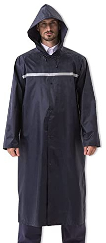 Pahajim Poncho Pluie Imperméable, Unisexe Long Réutilisable Veste, Cape de Pluie Reflechissant Résistant Aux Emergency Poncho Respirant avec Capuche en Plein Air Camping Randonnée Cyclisme Moto