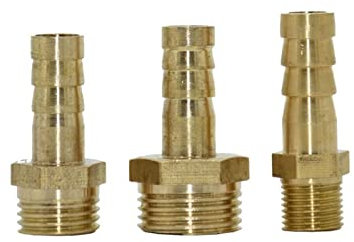 Garten-Klempnerschlauch-Adapter Messingarmaturen 4mm 6mm 8mm 10mm 12mm Schlauch Barb Connector 1/8 1/4 1/2 3/8 3/4 männliche Gewindekupfersteckverbinder Garten 2 Stück