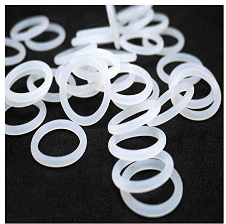 10 pcs weißer Gummi-Dichtungsring-Wärme-resistenter Lebensmittel-Silikon-O-Ring,OD 7mm CS 2mm