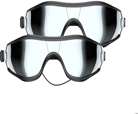 NVTED Hunde Sonnenbrille Hundebrille, UV Schutz Windschutz Staubschutz Nebelschutz Haustier Brille Augenverschleißschutz mit Verstellbarem Gurt für Mittlere oder Große Hunde, 2 Stück