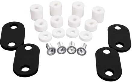 Alberts 557775 Befestigungsset für individuell angefertigte Fenstergitter | 4er Set mit Winkel & Schrauben zum Klappen für Fenster-Gitter im Innenbereich