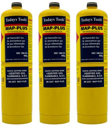Map Plus Gas Disposable Cylinder Bottle 400g Cartridge for Blow Torch Jet Burner Torch Tools Plumbing Canisters for Plumbers Soldering Torch (3)