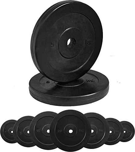 Gummierte Gusseisenscheiben G5 HT SPORT Ø Loch 25 mm für Fitnessstudio und Heimgymnastik von 0,5 bis 20 kg für Lenker und Hanteln