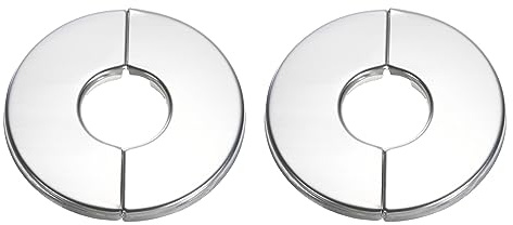 sourcing map Wall Split Flange, 2pcs 304 Stainless Steel Round Escutcheon Plate for 22mm Diameter Pipe