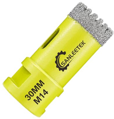 Diamond Core Drill Bits 30mm - Serrated Diamond Hole Saw Kit SANLEETEK for Ceramic Porcelain Tile Marble Granite M14 Thread