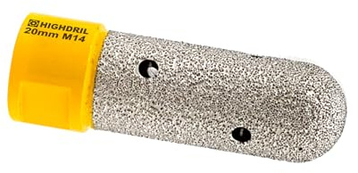 HIGHDRIL Diamant Fingerfräser - 20mm Diamant Fräser zum Vergrößern, Formen, Schleifen von Löchern, Trockenkernbohrer für Porzellan, Hartkeramik, Granit und Marmor (Runder Kreisel)