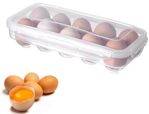 Huevera para 10 huevos, frigorífico, huevera de plástico, para frigorífico, cocina (10 huevos)
