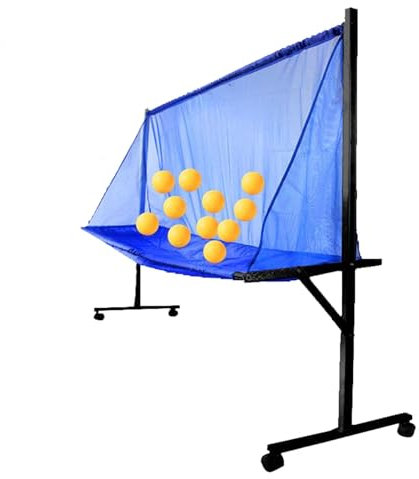 Beweglicher Tischtennis-Recycling-Fänger, großes Tischtennisball-Fangnetz mit Metallrahmen und seitlichem Zaun for Erwachsene und Kinder und Multi-Ball-Training, einfach einzurichtendes Tischtennis-Üb