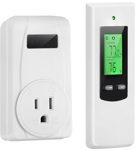 Prise Thermostat sans Fil, capteur de télécommande numérique sans Fil pour radiateurs électriques et climatiseurs Mobiles
