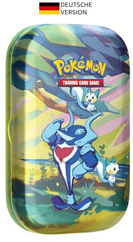 Pokémon-Sammelkartenspiel: Mini-Tin-Box Farbenfrohes Paldea: Delfinator & Pachirisu (2 Boosterpacks, 1 Stickerbogen)