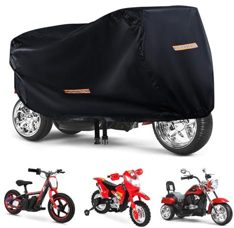 Kids Bike Cover Waterproof Outdoor,GRABADO Heavy Duty 420D Kids Motorcycle Bike Cover,Universal Children's Tricycle Cover with 4 Reflective Strips and Windproof Buckle,Small Kids Ride On Toy Car Cover