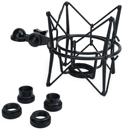 keepdrum MS090B Multispinne Mikrofonspinne für verschiedene Mikrofone Schwarz