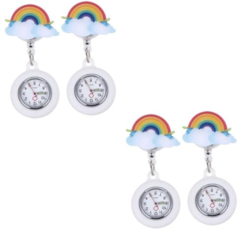 WRITWAA 4stücke wasserdichte Leuchtende Uhr Mit Quarzwerk Clip Taschenuhr Für Pflegekräfte Praktisch Und Tragbar Für Ärzte Und Pflegepersonal