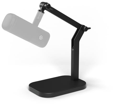 Elgato Wave Desk Stand – Verstellbarer Mikrofonständer, kompatibel, HyperX, Rode, Fifine, Shure und weiteren Mikrofonen, kompatibel mit 1/4-, 3/8- und 5/8-Gewinden, Für Aufnahmen/Podcasting