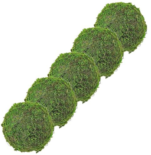 RORPOIR 5pcs Moss Hanging Balls Decorative Succulent Balls balls Artificial Bonsai Artificial Mossy Globes Moss Sphere Decoration Japandi Decor Grass Green