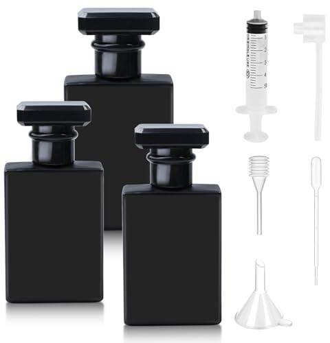 WEFINEST 3 Stücke 30ml 50ml Parfüm Abfüller Glas, Parfum Flakon Leer | Flacon zum Befüllen mit Pipetten und Trichter, Parfümzerstäuber Nachfüllbar Reisen für Frauen Männer