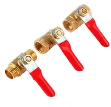PIUHRKLEVD Brass Shut Off Ball Valve 1/8 1/4'' 3/8'' 1/2'' Female to Male Threaded Air Water Oil Flow Control Plumbing Fitting (1/4,Male-Male)