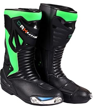 Herr motorcykel racing läderskor/stövlar, gRÖN, 38.5 EU
