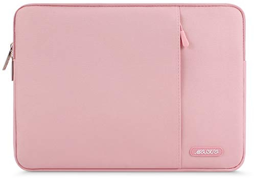 MOSISO Laptopfodral 14 tum, 14 tum laptopfodral kompatibelt med HP Lenovo Dell ASUS Acer, HP Stream, Dell Latitude, Lenovo IdeaPad, polyester vertikal datorfodral väska med ficka, rosa