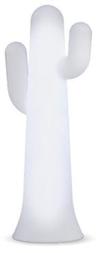 Licht-Erlebnisse LED Dekolampe Garten Weiß 140 cm IP65 mit Stecker Kabel Kaktus Design Outdoor Stehlampe außen Außenleuchte Terrasse