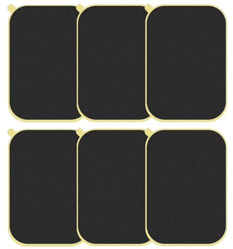 ePicsoa Metallplatte Handy, 6 Stück Handy Metall Platte, 65x45mm Metallplättchen Selbstklebend, Schwarz Metall Platte mit Klebefolie für Kfz Magnet Handy Halterung (Rechteckig)