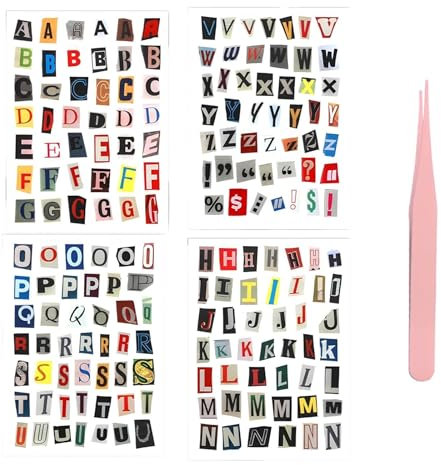 181 Stück buchstaben Aufkleber, Selbstklebende Aufkleber Buchstaben, Enthält Eine Pinzette, Vintage Scrapbook Stickers, Selbstklebende Buchstaben Aufkleber Scrapbook Stickers Journal Sticker Aesthetic