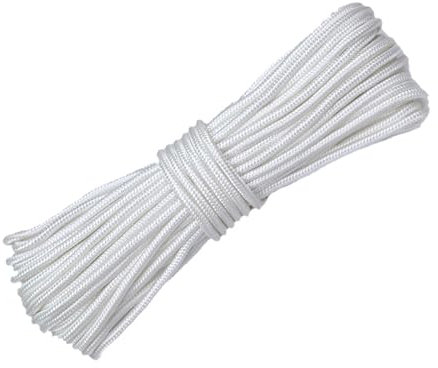 BHSTTNIXP Corda di nylon per tende a pacchetto da 30 m x 1 mm, resistente, ricambio per tende da esterni e interni (bianco)