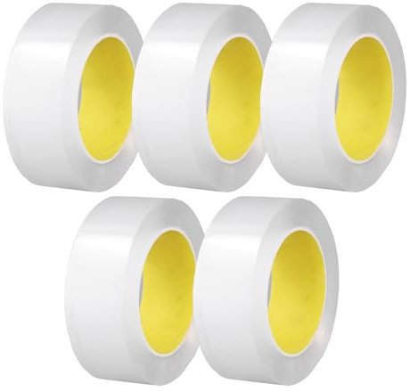 YWBL-WH Nastro Adesivo a Doppio Filo Adesivo Forte Nastro Trasparente per Decorazioni Poster Murali per Home Office 5 Rotoli