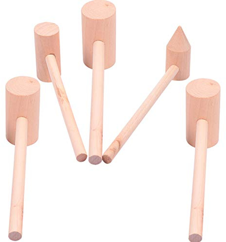 Milisten 5pcs Wooden Toy Hammers Mini Mallets Children Educational Plaything Set for Preschool Learning and Interactive Play