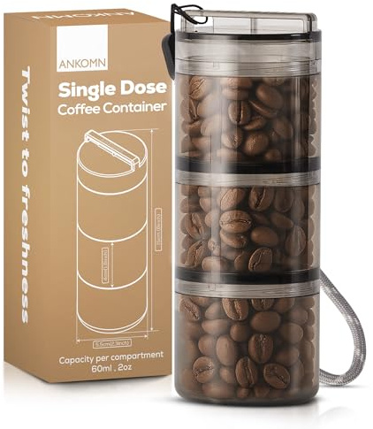 ANKOMN QuarterSeal X7 Airtight Modular Coffee Canister – Single Dose Coffee Bean Storage & Travel Coffee Container - with UV-Protection for Backpacking or Camping - On-the-Go Coffee Accessories