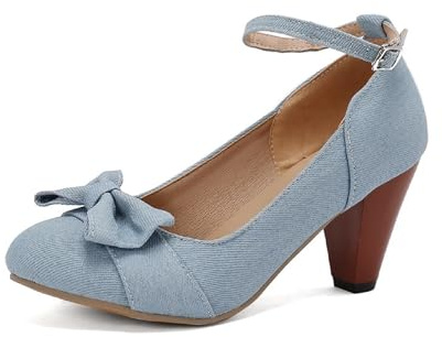 Damskor med klack för Dirndl och festligheter eleganta pumps med bekväm passform festliga dampumps med fashionabla detaljer, Bu2, 35 EU