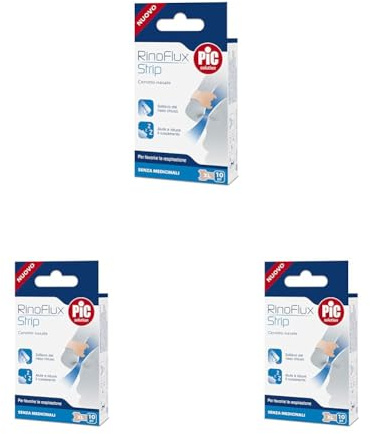 Pic Solution RinoFlux Strip Cerotti Nasali Respira bene, facilitano la respirazione, Donano immediato sollievo dai disturbi della Congestione Nasale, Confezione da 30 Pezzi, Dimensioni XL