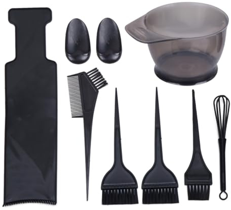 SAFIGLE Kit de Coloration pour Cheveux Peigne Teinture Cheveux en Plastique Noir, 8 Pièces Pratique et Facile à Utiliser pour Salon Professionnel ou Teinture DIY