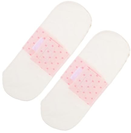 ZUNOXAZ 2pcs Washable Cotton Panty Liners for Women, Reusable Sanitary Pads with Extra Protection, Portable Cloth Menstrual Pads for Pregnant Women, White