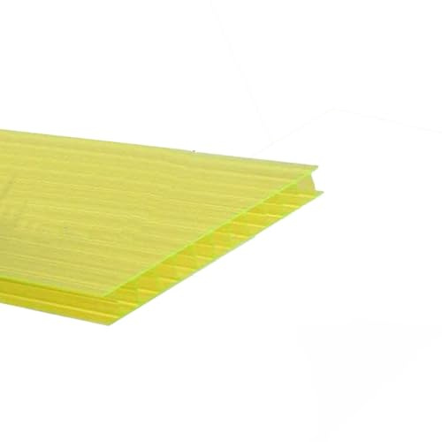 YCOVSFP Paneles De Invernadero Policarbonato Doble Pared, Paneles Reforzados Y Transmisores Luz For Jardines E Invernaderos Al Aire Libre En Todo Tipo Clima(Yellow,100X50cm-8mm)
