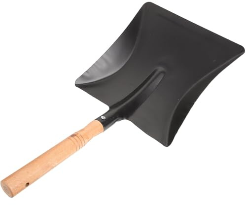 VOSAREA Pala de Hierro Mango de Madera para Exterior, Pala Pequeña Plana Multifunción para Jardinería, Herramienta Práctica para Excavar Tierra y Trabajar en Huerto