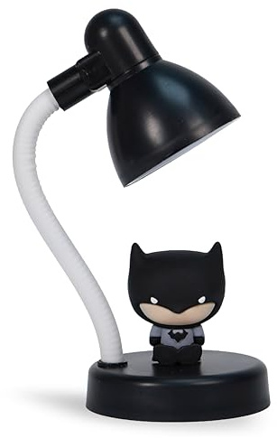 Batman Mini Desk Lamp, Night Light, USB, Colour Changing Light | Official Licensed Merchandise Gift by Blue Sky Studios, Rechargeable USB-C, 10–15cm Height, Adjustable Head, Twist Switch