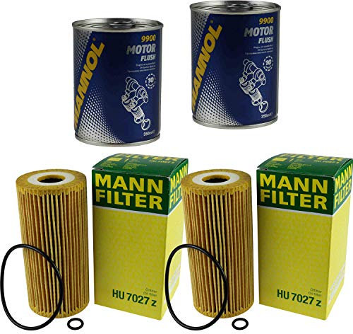 2x Original MANN Ölfilter HU 7027 z + 2x SCT Motor Flush Motorspülung