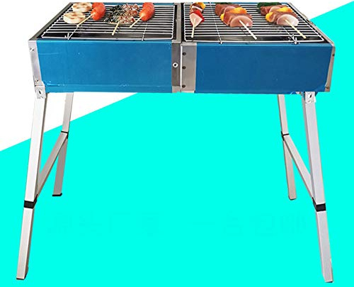 Large Portable Charcoal Grill, Stainless Steel Foldable BBQ Grills, Barbecue Grill with Heightened Bracket for Outdoor Picnic,60×30×65cm