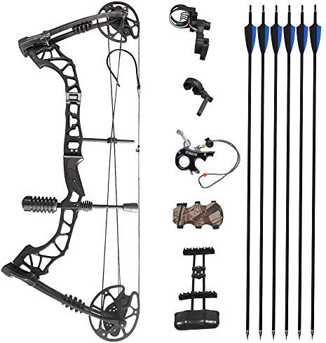 AMEYXGS Bogenschießen Compoundbogen und Pfeil Set 35-70lbs Zuggewicht 16-30 Zeichnungslänge Voll einstellbar 320 FPS Jagd Compound Bow Kit für Erwachsene Jugendliche (type2)