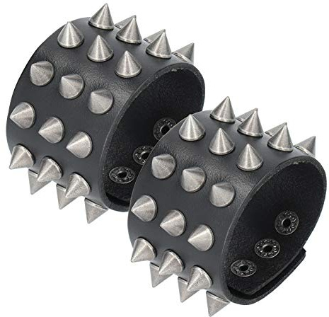 01 Pulsera Vintage Punk De Estilo Retro Con Pinchos De Piel Sintética Para Banda De Rock