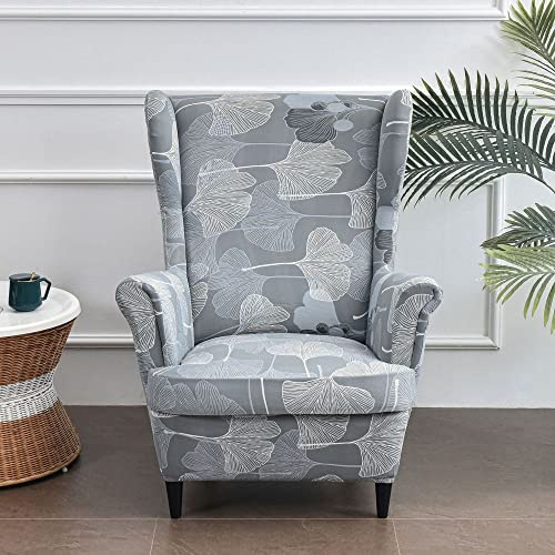 WYJHNLBEDC 2 Stück Ohrensessel überzug Stretch, Elastischer Sesselschoner | für Ohrensessel/loungesessel Outdoor/Sessel Wohnzimmer/Sofa 1 Sitzer