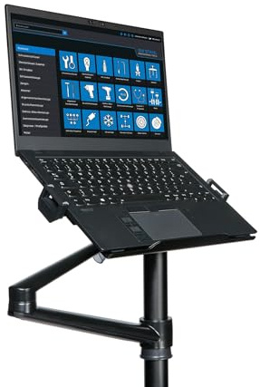 SWStål 07124L Laptophållare för Verkstadsvagn I Surfplattestativ Justerbar I Höjdjusterbar Hållare för Bärbar Dator I Laptopbord Svart