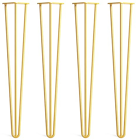 pingping1991 Gold Haarnadel Tischbeine,3-Stange Haarnadelbeine Tischfüße Hairpin Tischfüße Austauschbare Tisch Schrank Möbelbein für Esstisch Couchtisch Schrank Stuhle (75cm(29.5in))