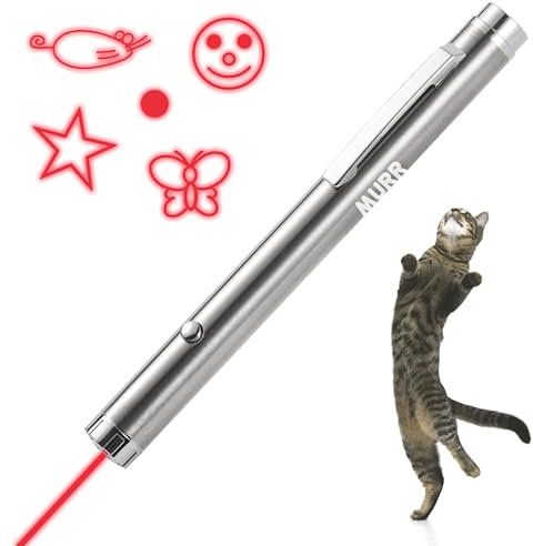 murr Light Pen for Cats | Chase Toys Pointer Toy | Cat Red Pointer | interactive Light All Breeds | Silver