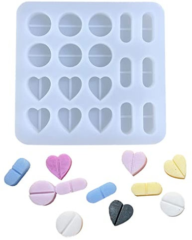 Cápsula Corazón Silicona Molde Hueco Epoxi Coctelera Rellenos Moldes de Silicona Moldes de Relleno de resina Arenas movedizas Forma de resina epoxi Forma de Joyería de Silicona Epoxi Forma de Joyería
